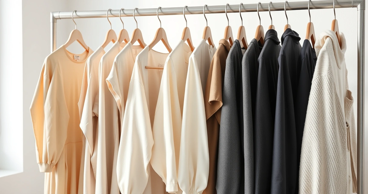 Arara com roupas de tons neutros num ambiente claro